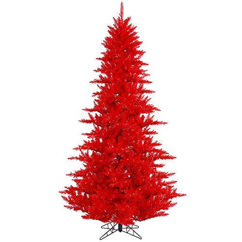Vickerman 7.5' Red Fir Artificial Christmas Tree Unlit, Seasonal Indoor Home De…