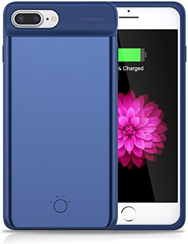 iPhone 7 plus / 6 plus / 6S plus Battery Case,Emishine Ultra Thin Rechargeable Charging Case for iPhone 7 plus/6 plus/6S plus Case Battery with 4000mAh (Blue-5.5")
