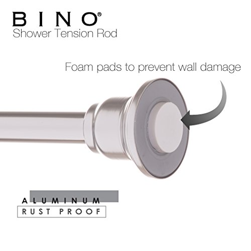 image for BINO Rust Proof Aluminum Tension Shower Curtain Rod - Chrome - 42