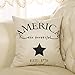 Fjfz July 4th Farmhouse Decorative Throw Pillow Cover America Est. 1776 Patriotic Sign Decoration Rustic Home Decor Cotton Linen Cushion Case for Sofa Couch, 18