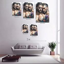 HMLZSJ Nude Muscle Male Torso Portrait Art Gay
