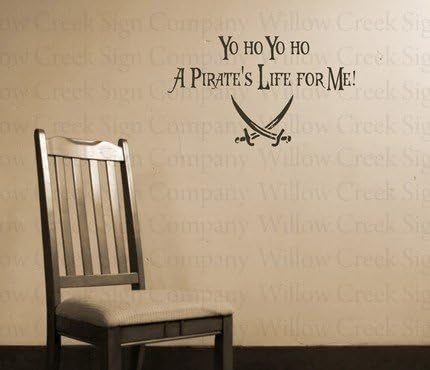 Yo Ho Yo Ho a Pirate's Life for Me Swords Vinyl Wall Decal Sticker Graphic