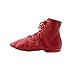 Leather Women's Lace-up Jazz Dance Boots Red/Black/Pink