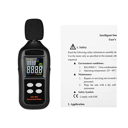 DYW Noise Meter Color Screen Portable Handheld Digital Sound Level Meter Noise Tester Sound Level Meter Black - Thumbnail 5