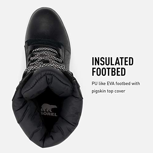 Sorel-Womens-Joan-Uptown-Mid-Lace-Boot-Rain-Waterproof-Black