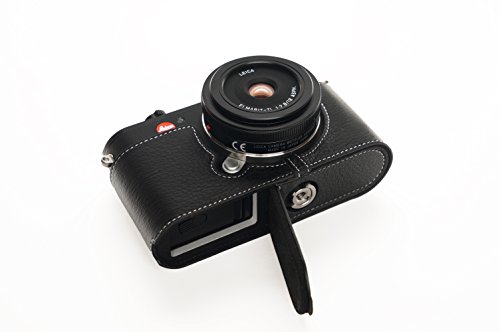 Handmade Genuine Real Leather Half Camera Case Bag Cover for Leica CL Black color
