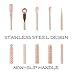 Shouhengda Ear Wax Removal And Blackhead Removal Kit Acne Needle Extractor Tool Stainless Steel Set-Rose Gold 5 Pcs