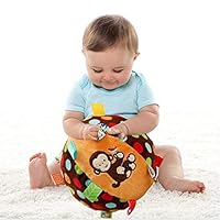 Zamango Baby Ball Toy, Baby Ring Bell Rattle Ball Baby Cloth Music Sense Learning Toy Ball Early Educational Plush Cotton Hand Grasp Ball