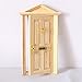 hrzyecommerce 1:12 Door with Hardware Miniature Wood Natural Color Fairy Dollhouse Steepletop