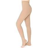 Wegitcs 20 - 30mmHg Compression Pantyhose,1 Pair or 2 Pairs Comfortable Compression Leggings,Open Toe Design,Medical Waist High Compression Stockings for Edema, Varicose Veins, Swelling, Pregnant,Nurses, Athletes(Open Toe)