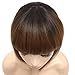MERISIHAIR Short Bob Hair Wigs Synthetic Colorful Cosplay Daily Party Straight Wig with Flat Bangs Heat Resistant for Women Natural As Real Hair (Black to reddish brown)