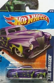 Mattel Hot Wheels HEAT FLEET '11 Purple TAIL DRAGGER 8/10 #98/244 on GREEN LANTERN Card