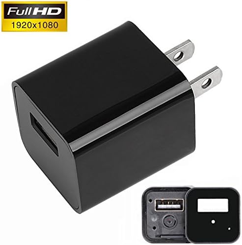 Heymoko the Smallest AC Adapter Hidden Camera 1080P HD Wall Charger Camera USB Spy Camera AC Adapter Spy Gadgets Recorder Home Security Camera Charger Can Replace SD Card