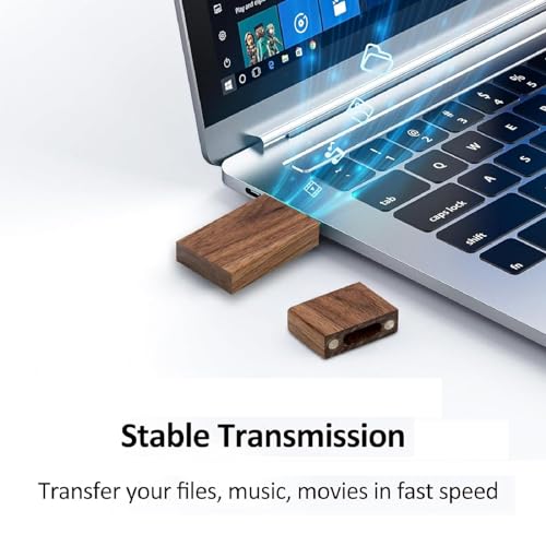 Yaxiny 5 x Rectangular Walnut Wood USB 2.0/3.0 Flash Drives 3.0/64GB Wood USB Disk-4