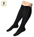 Presadee Original Closed Toe 20-30 mmHg Zipper Compression Calf Leg Socks (L/XL, Black)