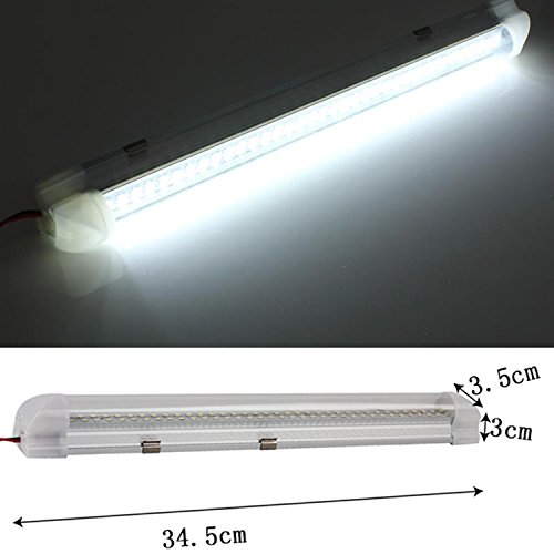 Wiipro RV LED Interior Lights Strip Bar 2PCS 13.5'' 4.5W 72 LEDs Bulbs with On/Off Switch for Car Van Bus Caravan Lorry Camper Boat White - Thumbnail 5