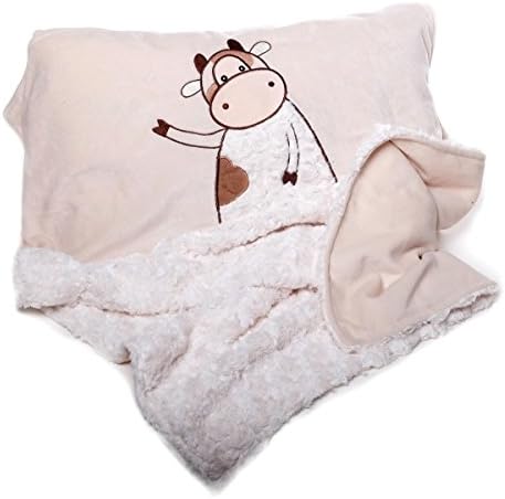 Inware 7827 - Couverture de bébé Vache Millie, crème/marron, 80 x 60 cm