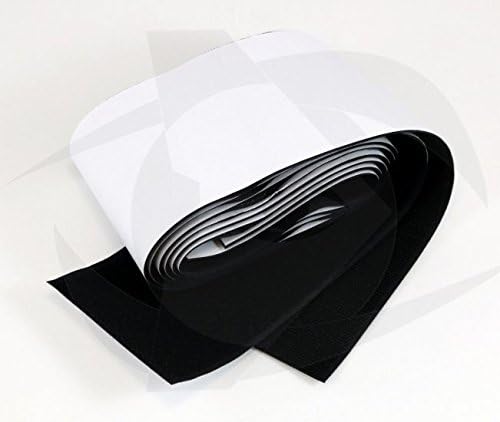 RMRC Hook & Loop Tape with Adhesive Backing - Black (75mm x 1m) Industrial Strength! Easy to use! Hold Anything! Perfect for Holding RC Batteries in Place