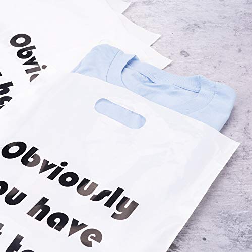 image for RUSPEPA Plastic Merchandise Bags - Retail Shopping Goodie Bag with Han