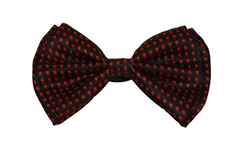 Men's Unisex Wedding Party Tuxedo Black with red polka dot Dress Bow Tie Bowtie! Brand New in Factory Box!