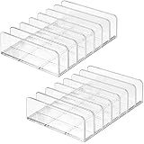 Lolalet [2 Pack] Plastic Eyeshadow Palette Makeup Organizer, 7 Section Divided Acrylic Make Up Pallet Storage Holder Cosmetic Eye Shadow Display Stand Rack -Clear