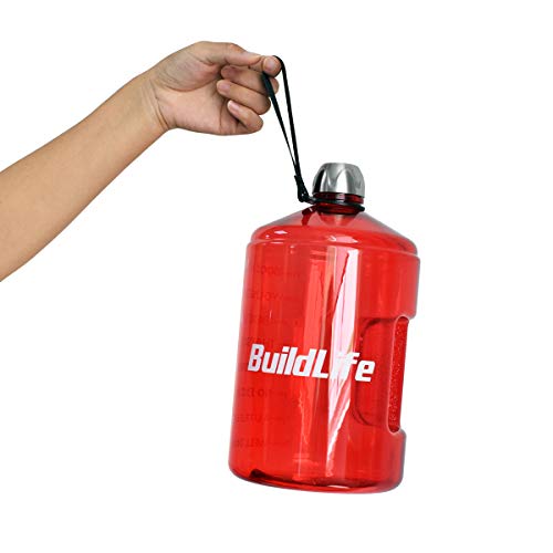 image for BuildLife 1 Gallon Water Bottle Motivational Fitness Workout with Time