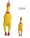 King's store Rubber Squawking Chicken Kids Adult Novelty Squawking ChickenNovelty/Good Gift,Yellow, April Fools' Day Decoration(2 pcs)