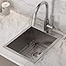 Kraus KP1TS15S-1 Pax Kitchen Sink Single Bowl, 15 Inch, Zero Radius