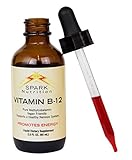 Spark Nutrition Vitamin B12 Sublingual Liquid Methylcobalamin Drops, 3000mcg 60 Servings, 2-Ounce