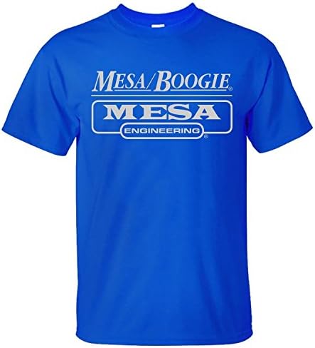 Dominily Men's Blue Mesa Boogie Logo Cotton Short Sleeve T-Shirt Blue X-Large