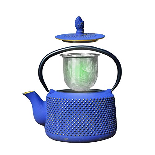 Old Dutch International Deep Blue/Gold Cast Iron Matsukasa Teapot, 28