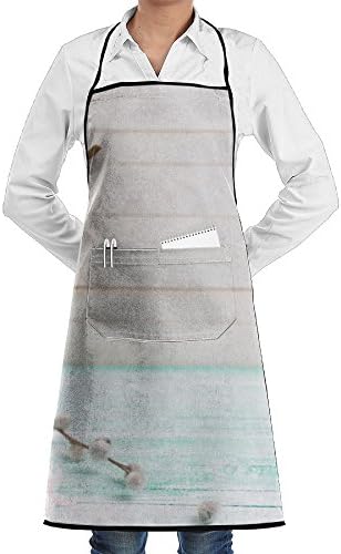 SmallTing Background With Hyacinths Willow Flowers In Aged Mug And Decorative Modern Design Waiter Black One Size Apron With Pockets Adjustable