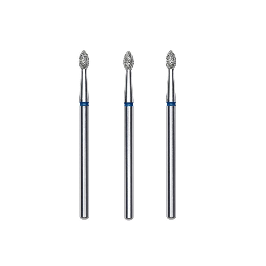 STALEKS PRO Set of 3 Diamond Cuticle Mills 4.5 x 2.5 mm Olive Shape (Medium Grain)