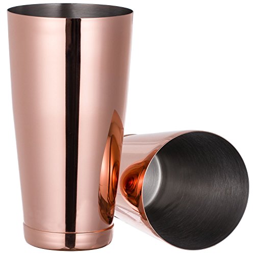 HOMEKEROS Kupfer Boston Shaker: 3-teilig Set: 550ml&750ml Profi Edelstahl Cocktail Set & Barsieb – Bild 6