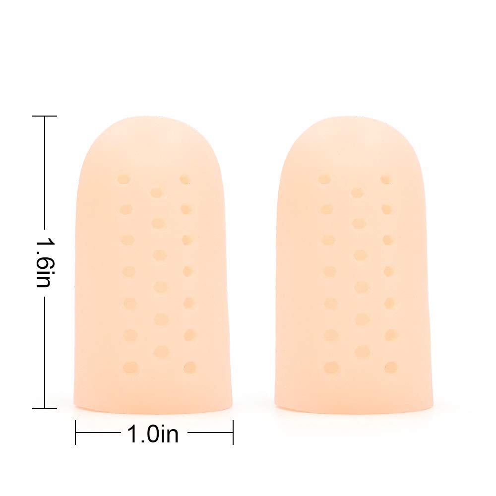 Skyfoot’s Toe Cap Gel Protector - Breathable Toe Cover for Blister and Callus Pack of 6 (Beige)