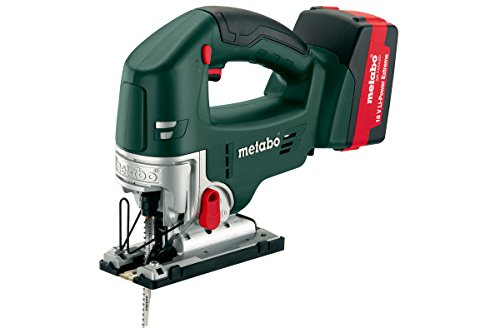 Metabo 602298610 Akku Stichsäge STA 18 LTX | + Schutzplatte, Spanreißschutz Plättchen, Sechskantschlüssel, 2 Akkus…