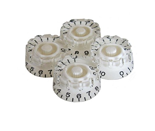 KAISH 4pcs White Knurled LP Guitar Speed Dial Knobs Control Knobs for Les Paul Guitars