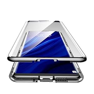 Gypsophilaa Custodia Magnetico per Huawei P Smart Plus 2019 / Honor 20 Lite Cover 360 Gradi Full Body Trasparente Vetro Temperato+Alluminio Metal Bumper con Adsorbimento Magnetico Copertura Case - immagine 6