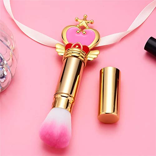 EDA LUXURY BEAUTY ROYAL HEART GOLD PINK EXCLUSIVE MAKEUP BRUSH WITH COVER Flawless Round Design Perfect Blending Blush Foundation Bronzer Contour Highlighter Powder Best Retractable Kabuki Brush Vegan 5 EDA LUXURY BEAUTY ROYAL HEART GOLD PINK EXCLUSIVE MAKEUP BRUSH WITH COVER Flawless Round Design Perfect Blending Blush Foundation Bronzer Contour Highlighter Powder Best Retractable Kabuki Brush Vegan