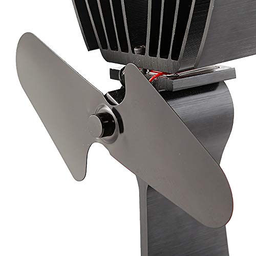 AFYH Fireplace Fan, Wood Stove Fan Fireplace Accessories Stove Fan Fan, 2 Blade Hot Air Thermometer Powerful Motor Increase Indoor Temperature 80%, Suitable for Fireplace Wood Stove Stove.