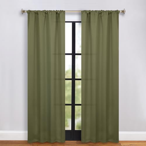 Superior Semi Blackout Curtains - Solid Color - 36" x 84" - Rod Pocket Header -…