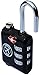 TSA Lock Heavy Duty 3 Digit Combination Luggage Padlock Travel Security Approved (Black)