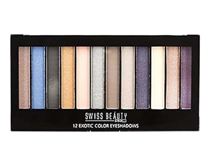 Swiss Beauty Pro SMOKEY 12 Exotic Color Eyeshadow ~ A Combination Of Matte, Semi-Matte & Shimmering Eyeshadow ~ 18g