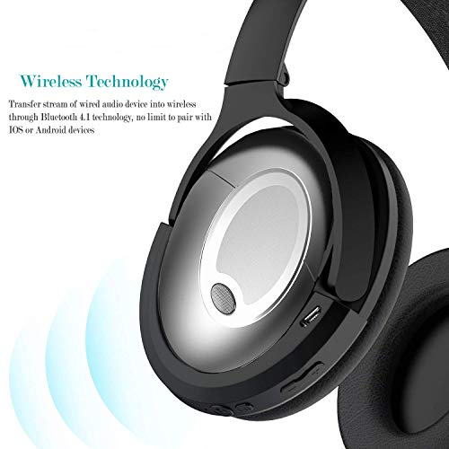 Kuxiu Audio Transmitter and Receiver Wireless Bluetooth Adapter Compatible with Bose QuietComfort 15 Headphones (Black-QC15) - Thumbnail 2