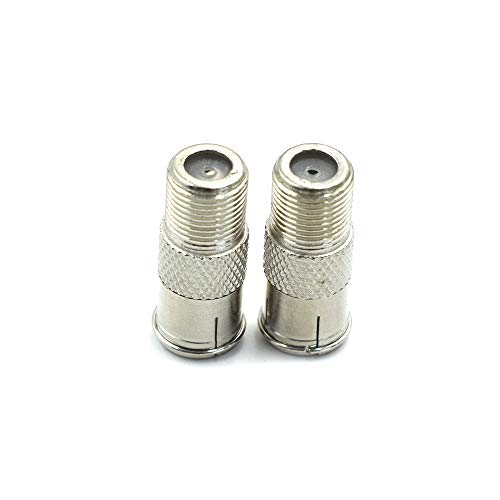 Hxchen F Type Push On Quick Coax Male and Female Connectors Adapter for Satellite Dish Cable TV Internet RV Trailer Coax Cable - (2 Pcs)