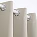 Deconovo Blackout Curtain Panel – Solid Grommet Top, Thermal Insulated & Energy‑Saving, Machine‑Washable Room Darkening Window Treatment for Bedroom & Living Room, 1 Panel, Light Beige, 42W x 84L