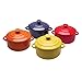 BW Brands Colorful Stoneware Mini Casserole Pots With Lids - Set of 4,Assorted