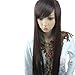 MelodySusie Dark Brown Long Straight Wig for Women, 31 inches Silky Long Straight Wig with Bangs Synthetic Wig Hair Halloween Heat Resistant Natural as Real Hair with Free Wig Cap, Dark Brown