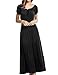 Meaneor Women Boho Cap Sleeve Smocked Waist Tiered Renaissance Summer Maxi Dress Black S