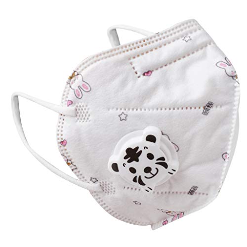 Jizvestia 7pcs 5 Ply Facial Bandanas for kids Filtration>95% with Breathing valve